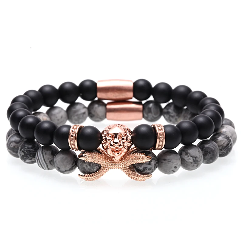 Mcllroy Амулеты Браслет/Мужчины/Женщины/роскошь/каменные бусы/нержавеющая сталь