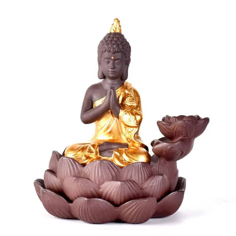 

Buddha Ceramic Backflow Incense Burner Holder Smoke Waterfall Incense Burner Aromatherapy Quemador De Incienso Censer Home Decor