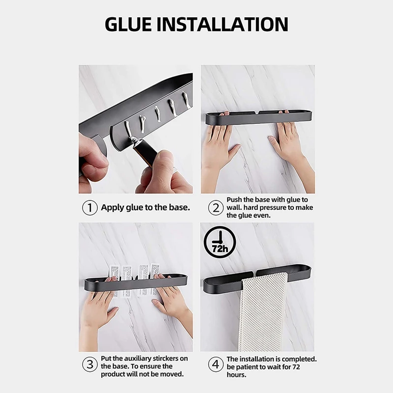 

40cm Towel Rack Single Rod Bathroom Pendant Towel Bar Towel Hanger Bathroom Storage Accessories