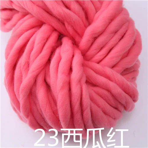 23 watermelon red 250 г 36 м супер толстая натуральная Мериносовая Шерсть Толстые пряжи войлочная шерстяная фитильная пряжа для прядения ручного вязания пряжа зима теплая - Цвет: 23 watermelon red