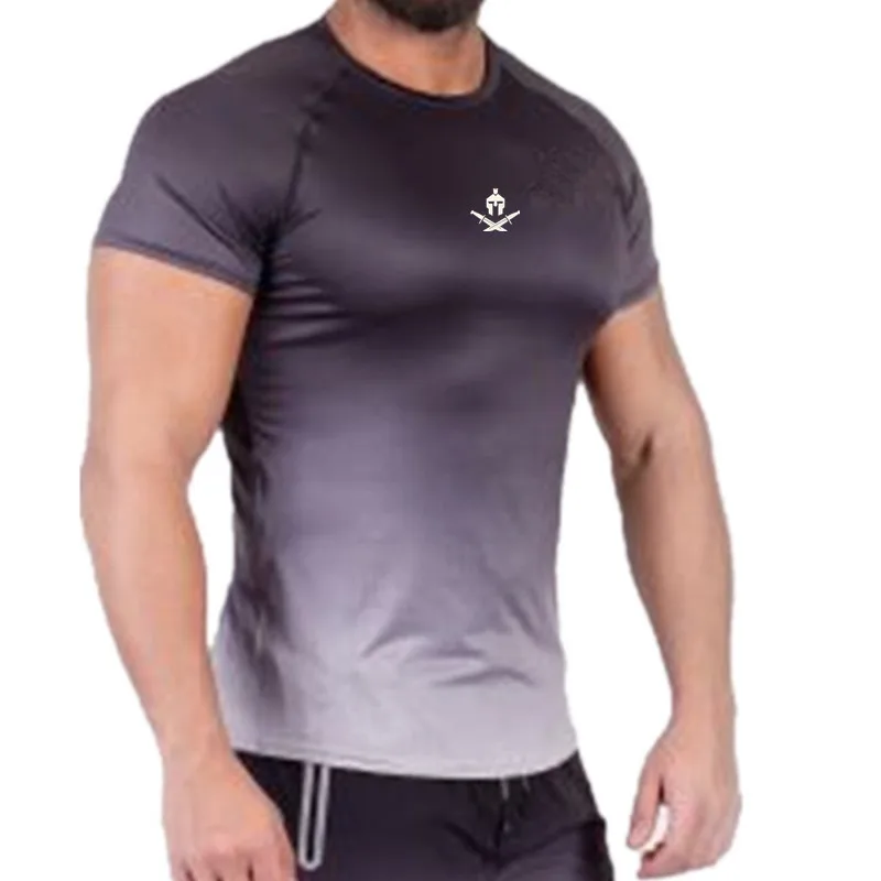 

Dropshipping Factory Shop Men's Short-sleeved Color-changing Round Neck T-shirt Fitness T-shirt Men's running stretch t-shirt