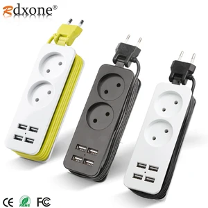 eu plug power strip with 4 usb portable extension socket plug 1 5m cable ac power travel adapter usb smart phone charger free global shipping