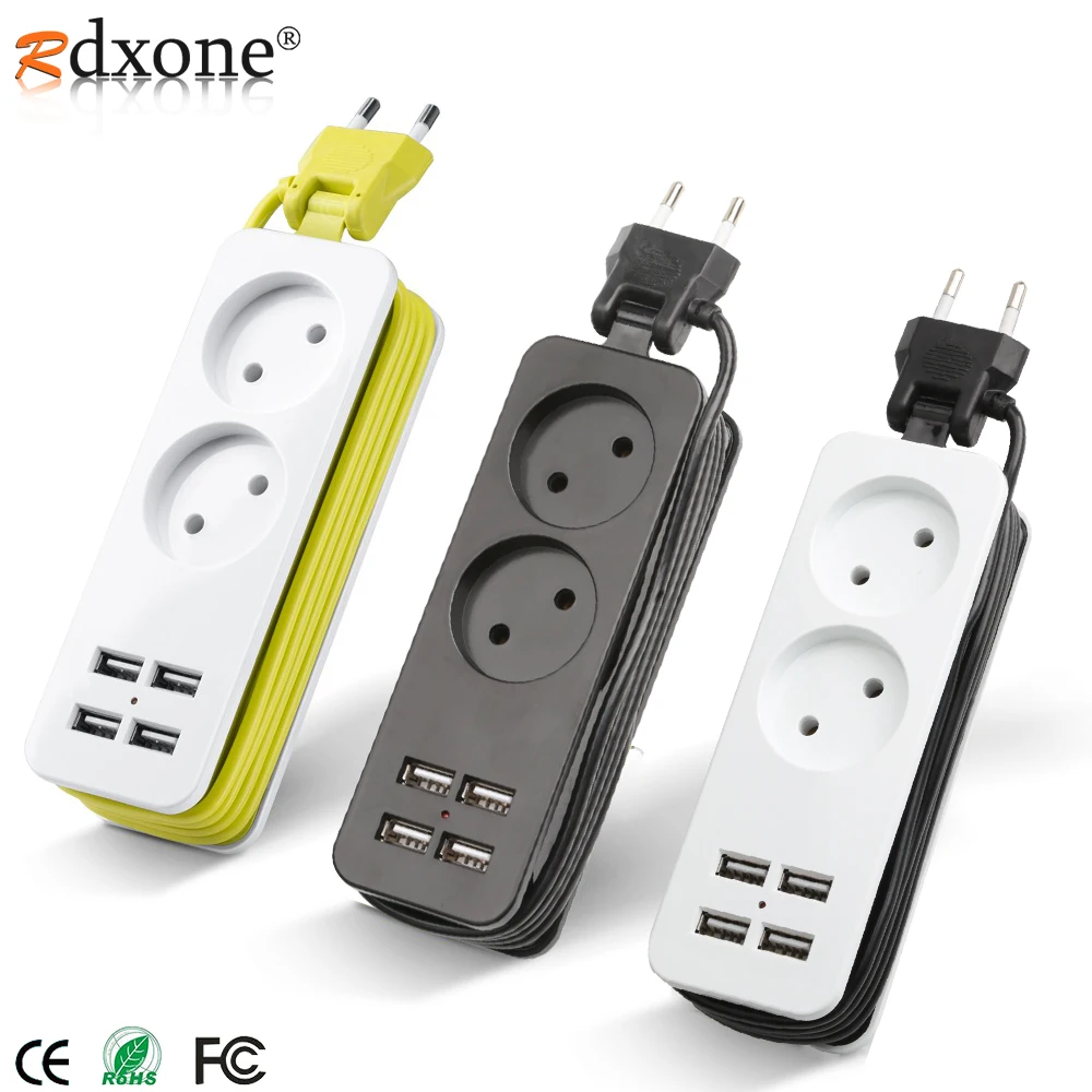 Удлинитель с европейской вилкой и 4 USB-портами 1 5 м |