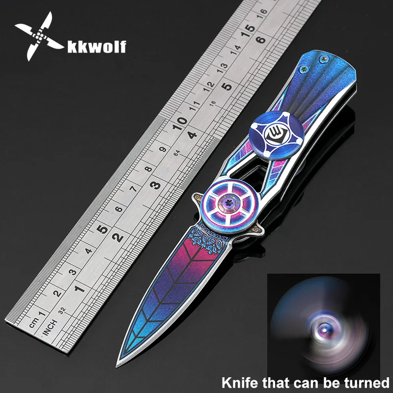 KKWOLF новые поворотный складной Ножи Карманный выживания нож для охоты и кемпинга