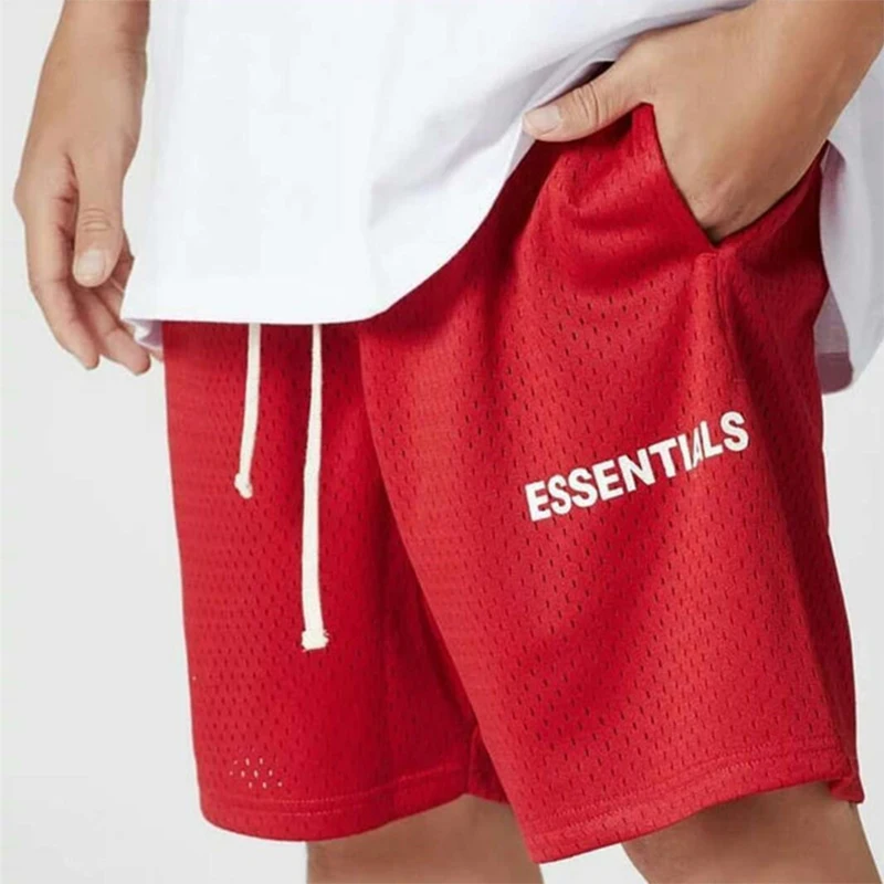 

Summer Men Shorts Mesh Breathable Streetwear Hip Hop Basketball Jogging Quick Dry Shorts man Sports Fitness Pants 5 Color Style