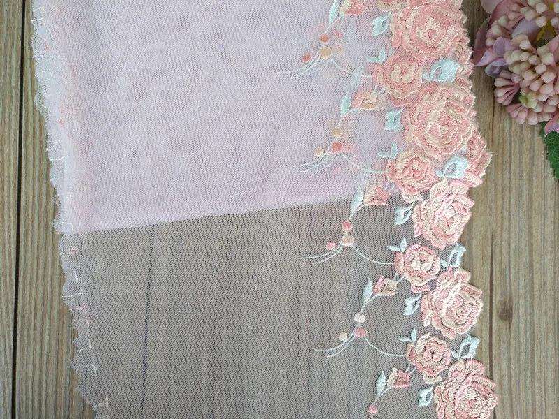 13 ярдов Роза цветок светильник зеленый 20 см кружевная ткань с широкой отделкой