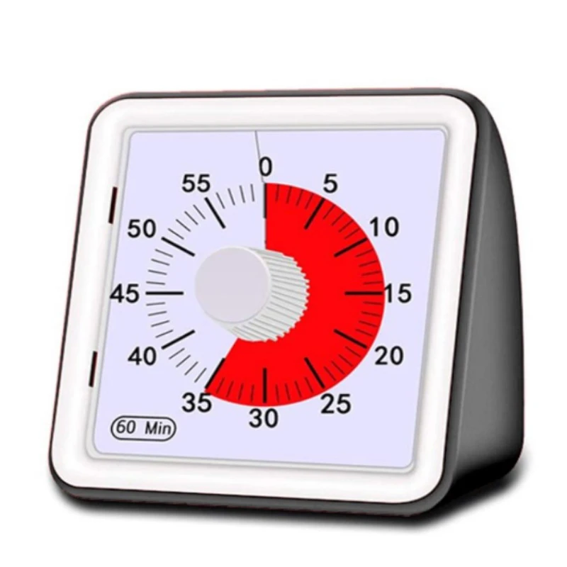 

60 Minutes Silent Visual Analog Student Classroom Kitchen Timer Countdown Cooking Management Tools Home Adults Adjustable
