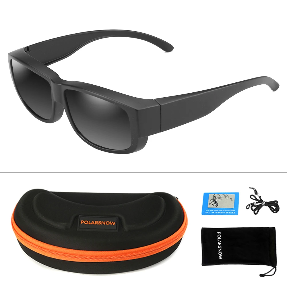 C1 POLARSNOW TR90, поляризационные, подходят для солнцезащитных очков, которые носят очки, UV400, линзы, Прямоугольная оправа, винтажные очки,, для вождения - Цвет линз: C1