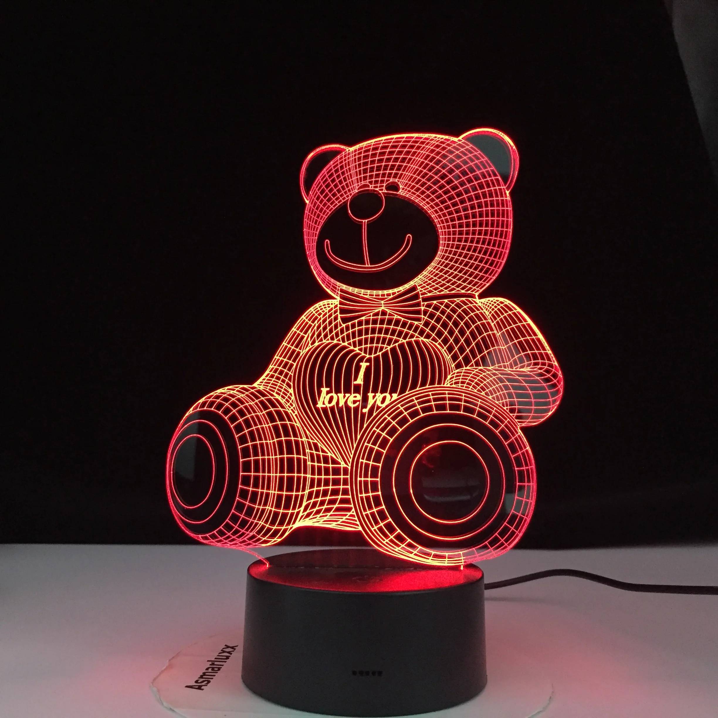 Светодиодный ночник I Love Bear 3d цветной градиентный светодиодный сенсорный с