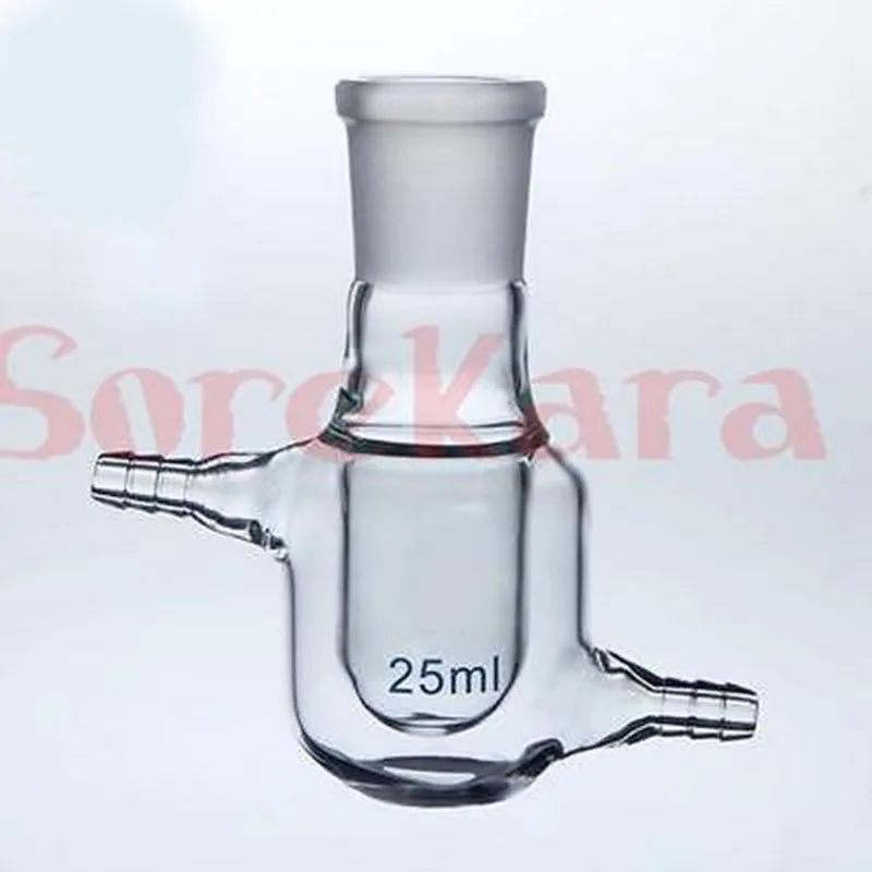 

25ml Laboratory Jacketed Glass Double Layer Flask Reactor bottle lab kit tool