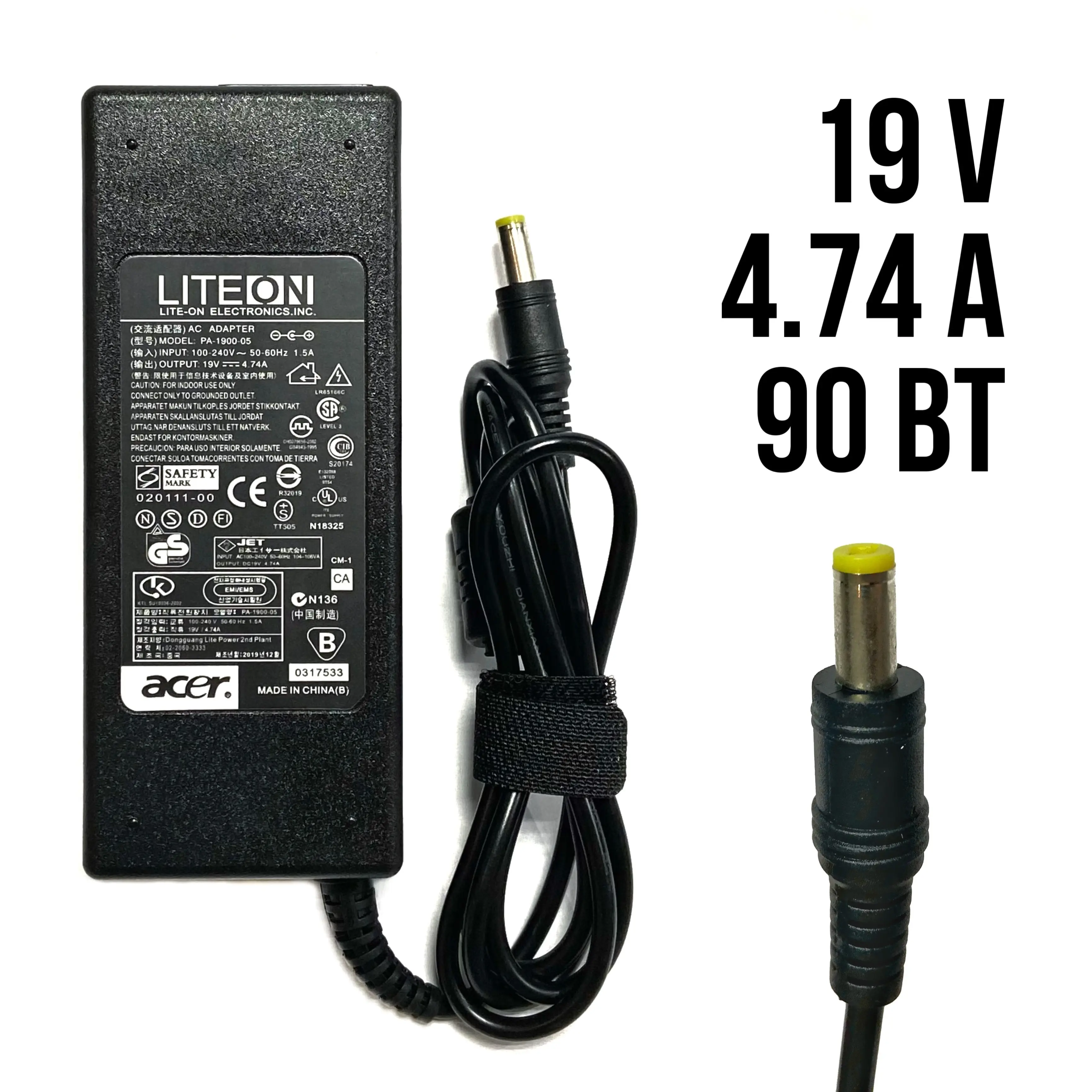 Блок питания для ноутбука Acer TravelMate 3240. Зарядное устройство 19 V 4.74 А 90 Вт |
