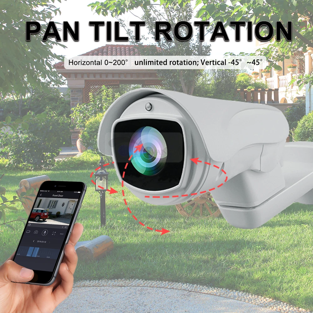 Smart 1080P HD 5MP 2.0MP POE PTZ Bullet IP камера Pan Tilt 10X 4X оптический зум ИК водонепроницаемый 2MP CCTV камера видеонаблюдения