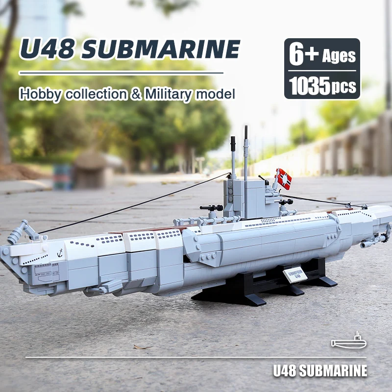 

Yeshin PG15001 Military Toys 1035PCS The MOC U48 Submarine Model Kits Building Block Assembly Brick Toys Kids Christmas Gifts