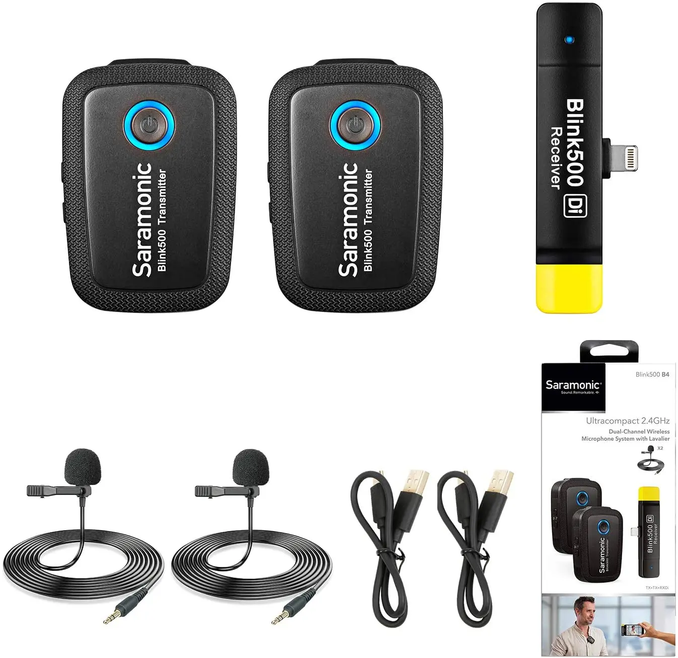 Saramonic Blink500 B4 двухканальный петличный микрофон два передатчика с