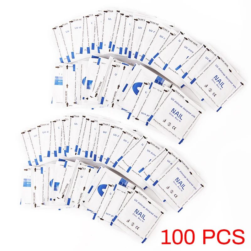 100PCS 20/50/100 шт средство для снятия гель-лака обертывания безворсовые салфетки био-Гели Soak Off очищающее средство для нейл-арта обезжиривающее средство для очистки Vernis перманентность УФ - Цвет: 100PCS