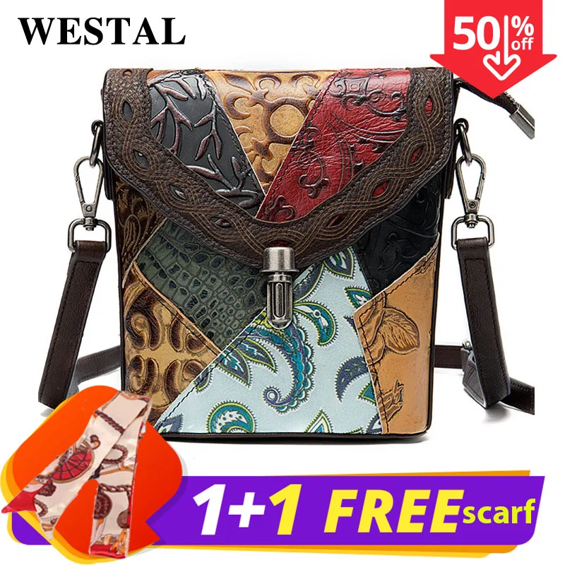 WESTAL женские сумки из натуральной кожи винтажные через плечо маленькая сумка для