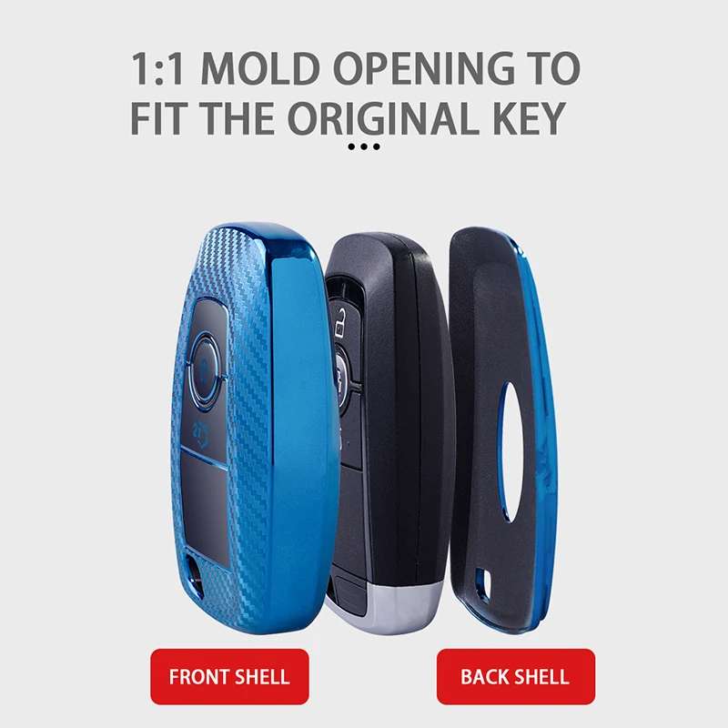 Чехол для автомобильного ключа из углеродного волокна с 3 и 4 кнопками чехол Ford