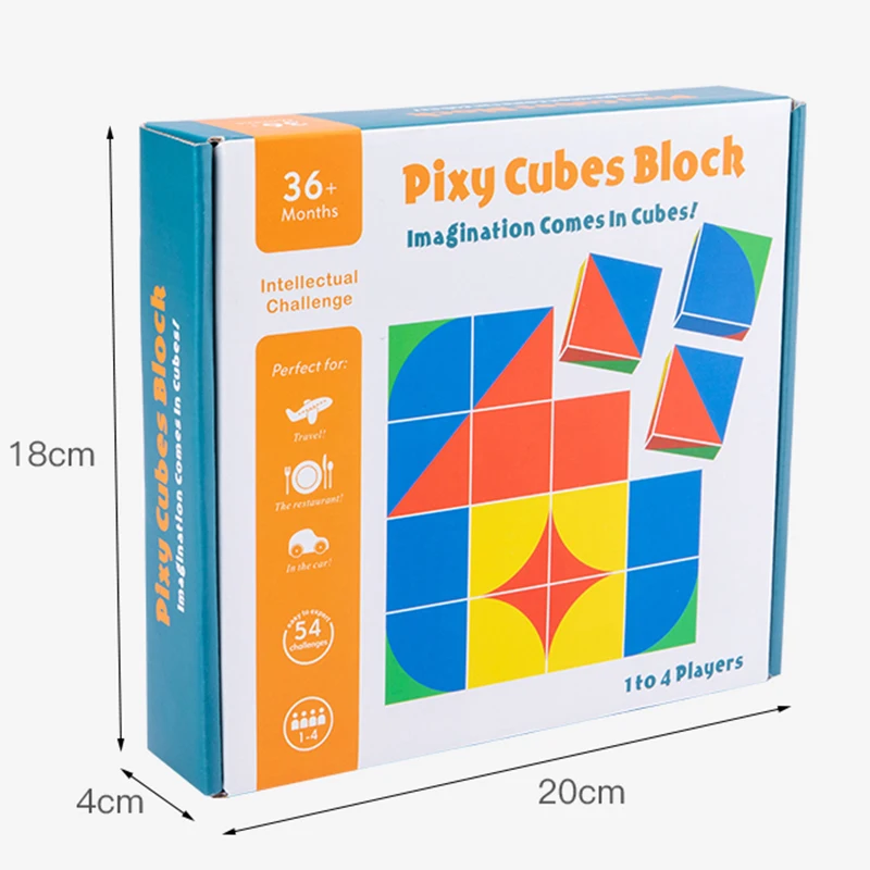 

Preschool Baby toy 3D Jigsaw Puzzle Pixy cubes Spatial thinking learning Educational Monterssori Wooden toy for Children