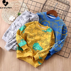 New 2021 Kids Spring Autumn Sweatshirt Boys Cartoon Crocodile Loose O-neck Pullover Tops Children Hoodies Sweatshirts Clothing