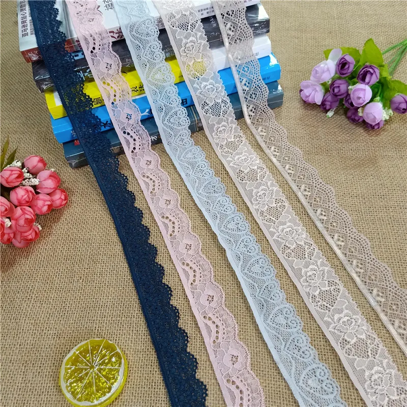 

Эластичная яркая кружевная ткань из спандекса, ширина 2-3,5 см