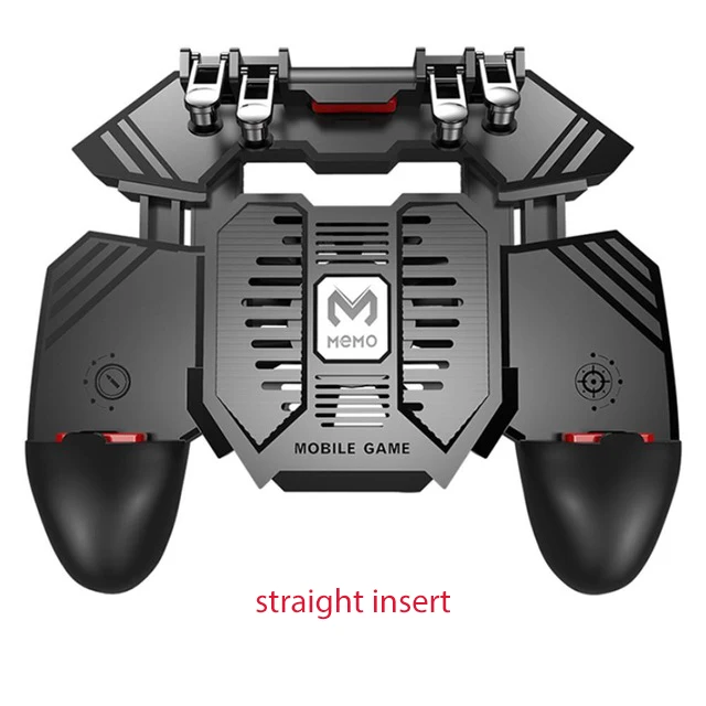straight insert Новое поступление AK77 для PUBG Helper мобильный телефон Gamepade ручка радиатора Вентилятор с водяным охлаждением шесть пальцев ручка PUGB power Bank - Цвет: straight insert