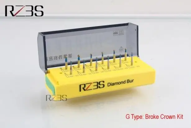 RZ3S 10 тип стоматологический clinicak алмазный Бур Набор Горячая стоматологический Бур FG 1,6 мм стоматологический алмазный Бур - Цвет: G broken crown
