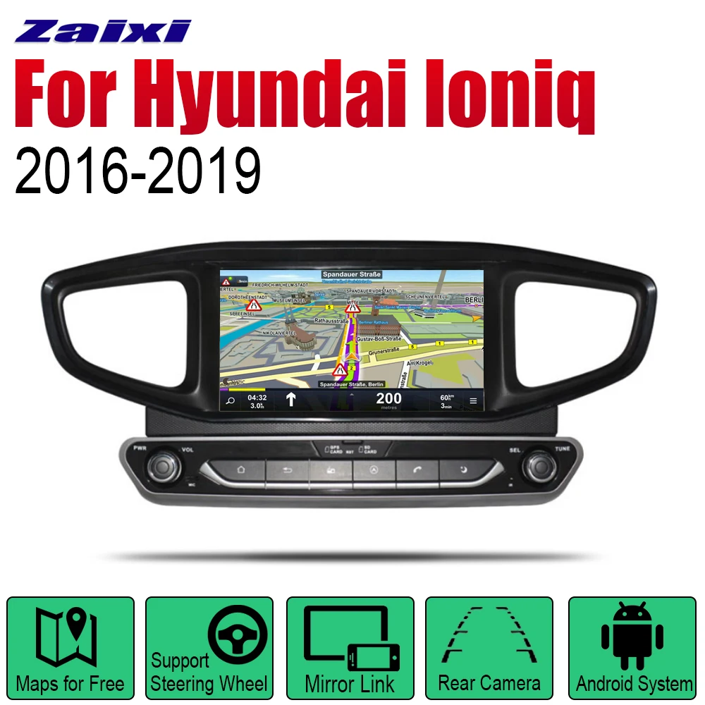 ZaiXi Android 2 Din Авто Радио для hyundai Ioniq Гибридный~ RHD автомобильный мультимедийный плеер gps навигационная система Радио стерео