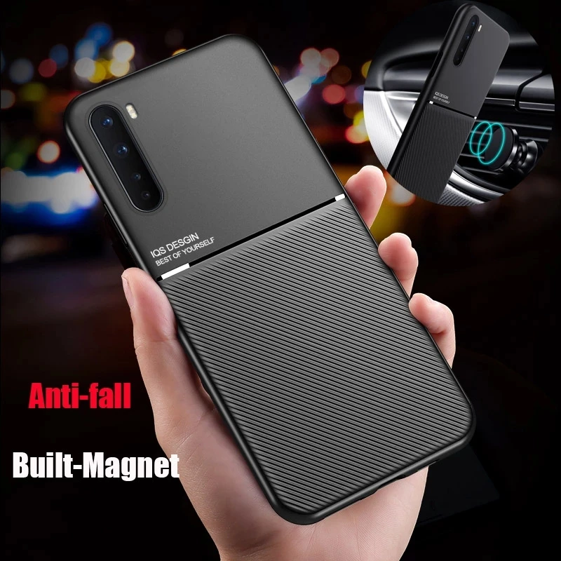 Luxury Silicone Car Magnetic Holder Phone Case For OnePlus7 7T 8T 8 Pro For OnePlus Nord Leather Protection Cover