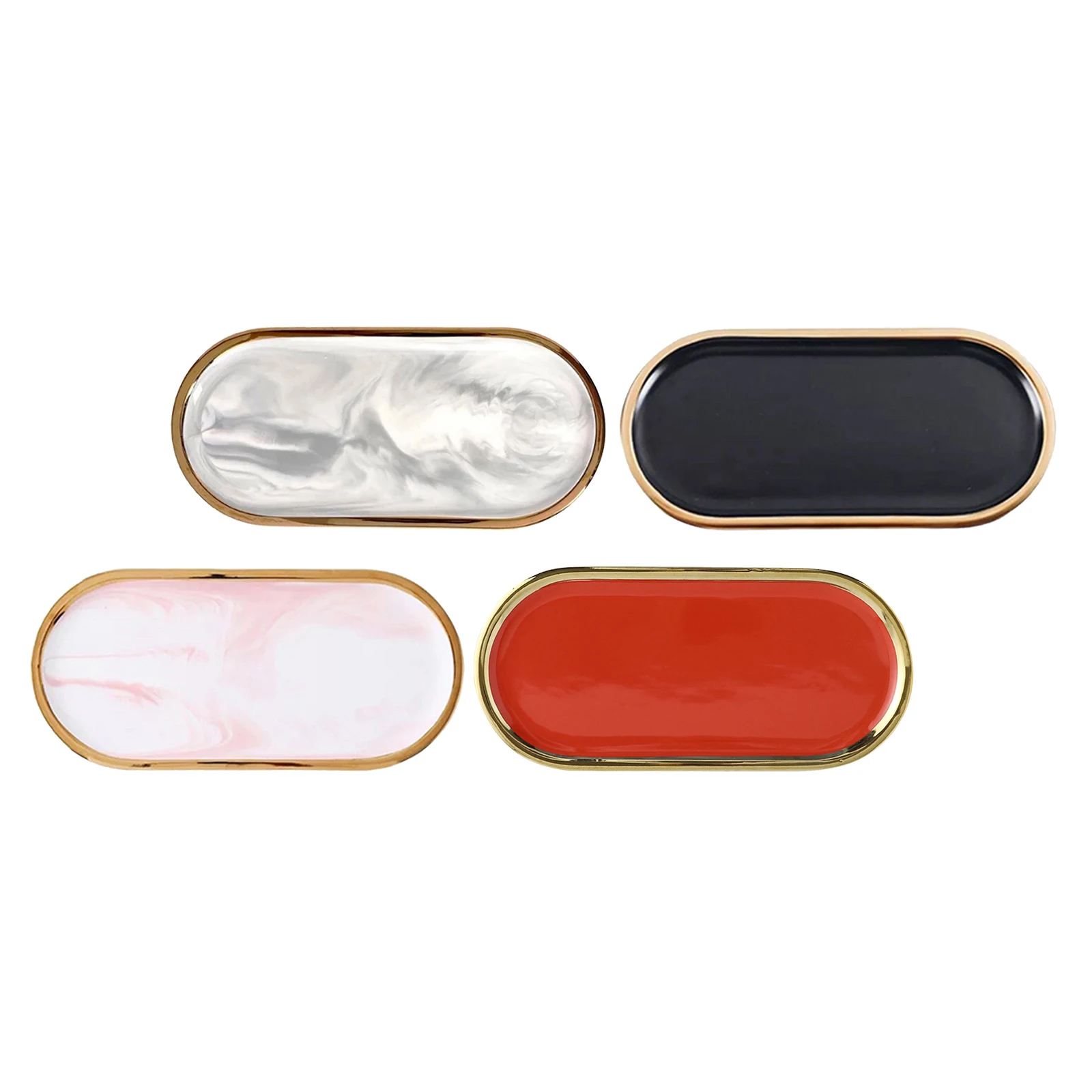 

Trinket Dish Ceramic Tray Oval Plate for Cosmetic Home Decor for Women