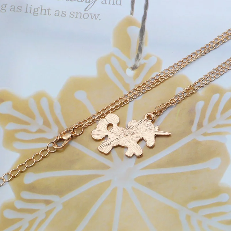 Модная мультяшная модель единорога Пегаса Капельное Ожерелье сделай сам модная