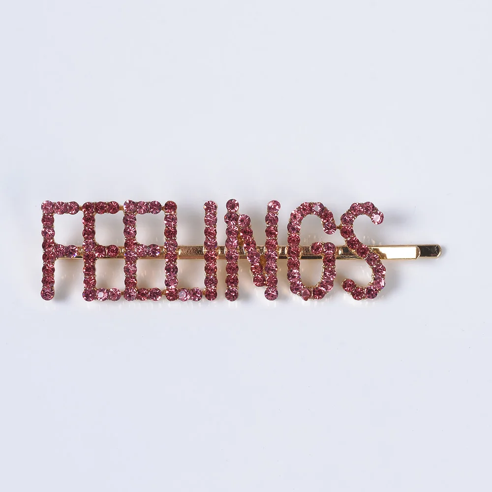 Luxuy Crystal Letter FEELINGS Hairpins Women Girls Lovely Barrettes Headwear Hairclips Faux Pearl Rhinestone Alphabet Hair Clip | Украшения