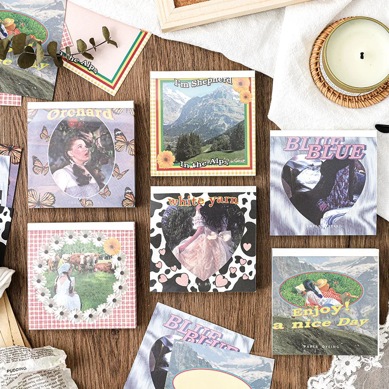 

10 компл./лот бумага из блакнота для бумаги для заметок на клейкой основе, бумага Журнал хлама Скрапбукинг наклейки офисные школьные принадл...