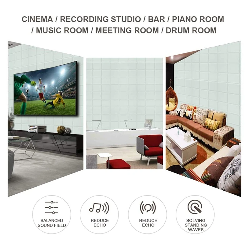 

12 Pack Acoustic Panels Sound Proof Padding,Beveled Edge Acoustic Absorption Panel for Acoustic Treatment&Wall Decor