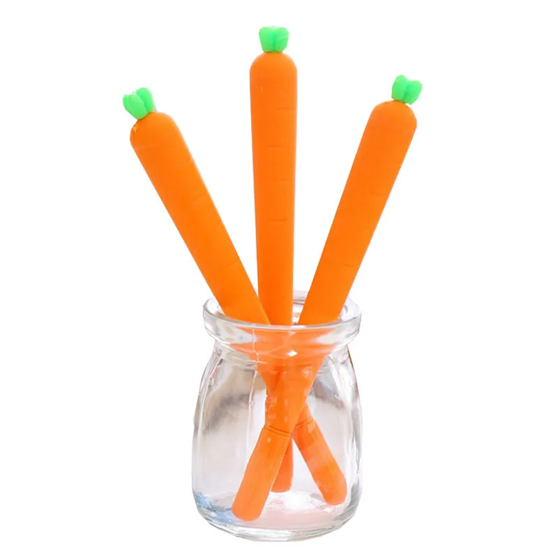 60pcs/lot Cute carrot gel pen 0.5mm black ink pens Vegetable typeGift for kids stationery Office school supplies G015 | Канцтовары для