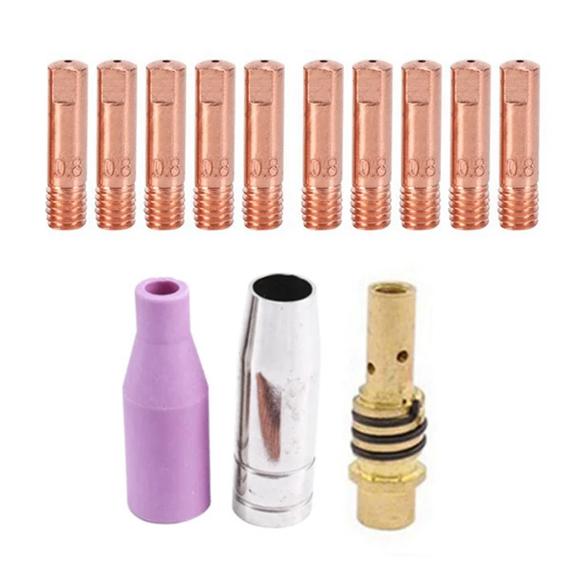 

13Pcs MB15AK Welding Torch Consumables Torch Gas Ceramic Nozzle Tip for 15AK MIG Welding Torch