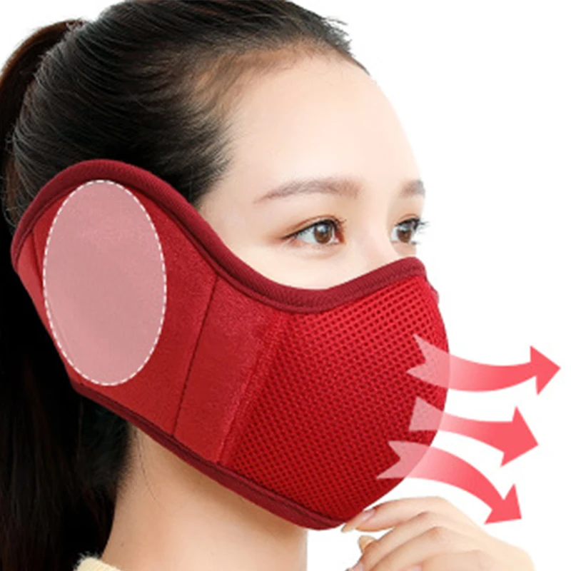 Модная унисекс Зимняя Маска легкое дыхание Половина лица Анти пыль анти