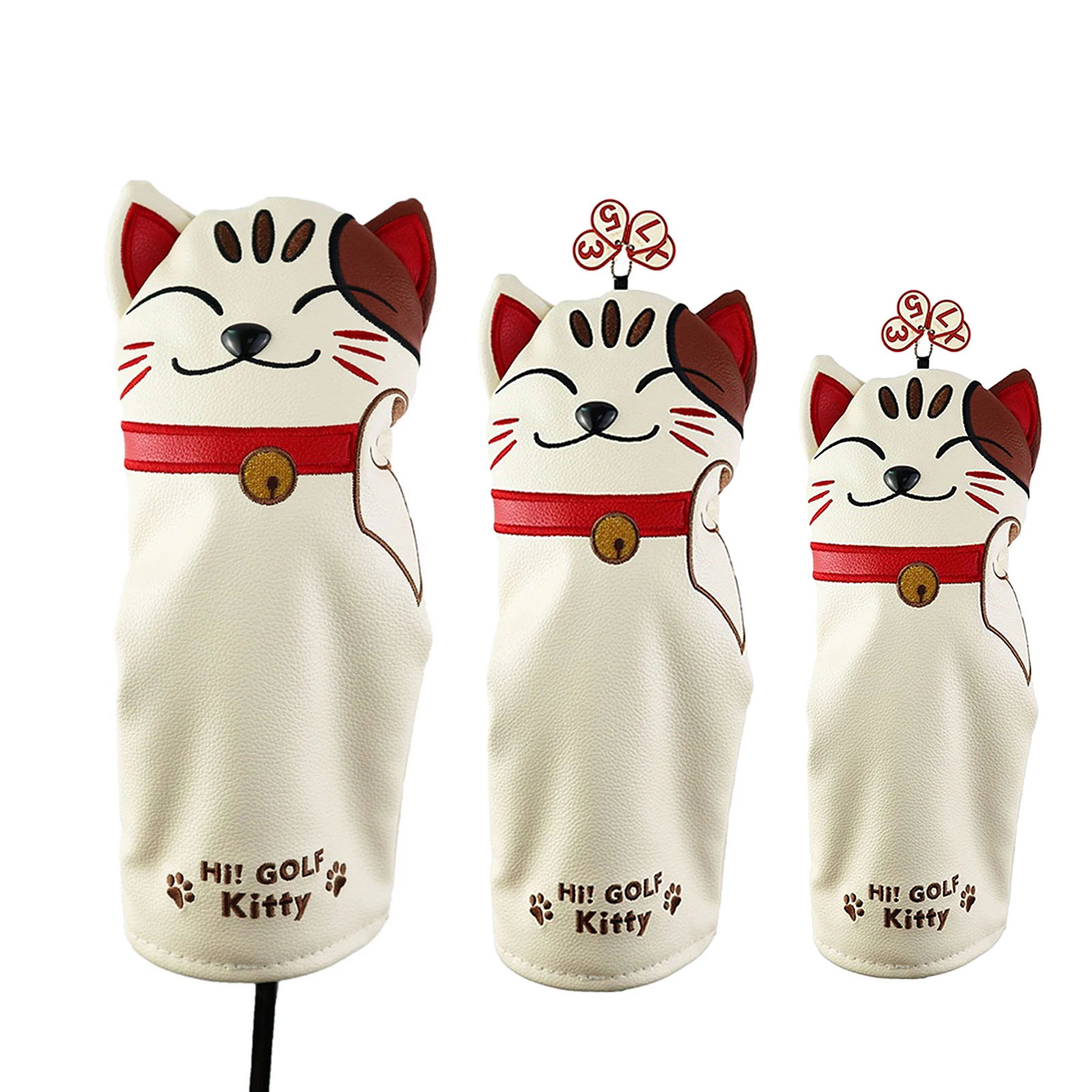 

Golf Club Head Covers Golf Driver Covers Fairway Wood Cover Hybrid Cover PU Leather Golf Wood Headcovers Utility