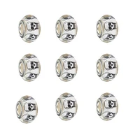 20pcs white skull murano charms big hole european beads fit pandora charms bracelet chain spacer necklace women men jewelry bead