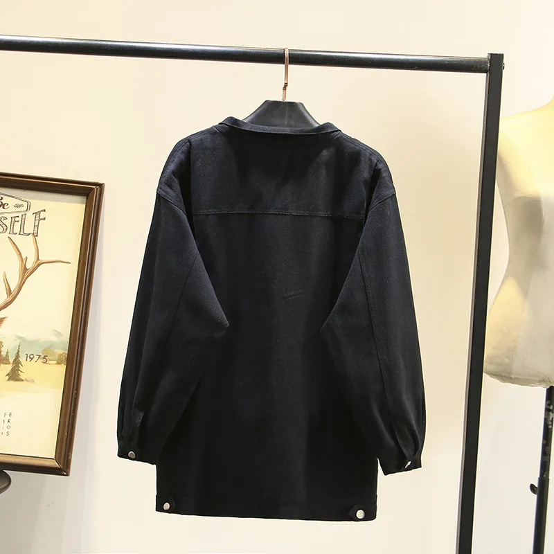 2020 весеннее джинсовое пальто женское с длинным рукавом Простая Повседневная