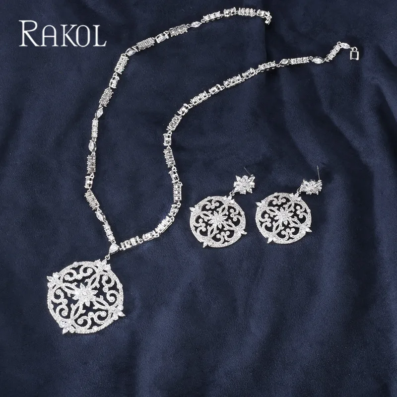 RAKOL новейший роскошный Искрящийся Блестящий кубический циркон большое круглое