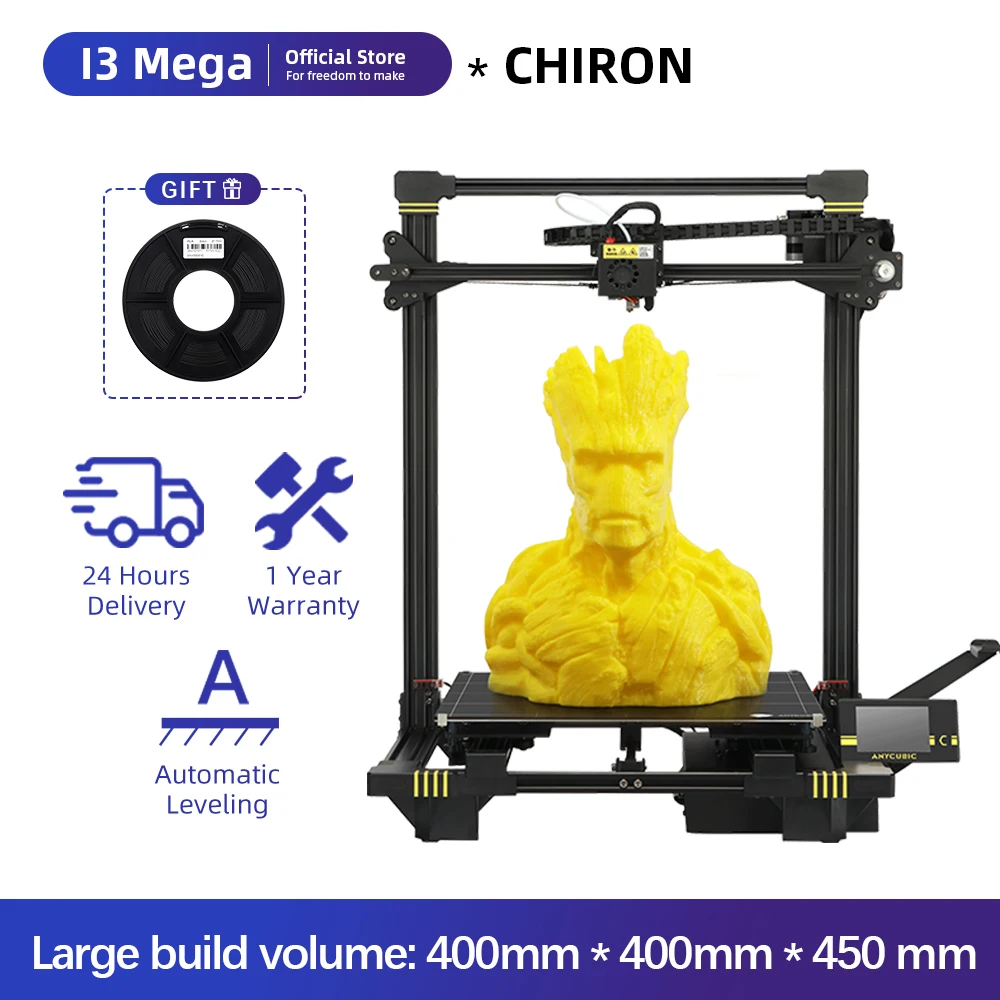 3D принтер Anycubic Chiron с автоматическим выравниванием экструдер высокого качества