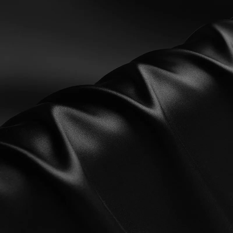 

Natural Mulberry Stretch Satin (90% Silk+10% Spandex)16 19m/m Thick 42.5"( 108cm) 55"(140cm) Width Classic Black Silk Fabric