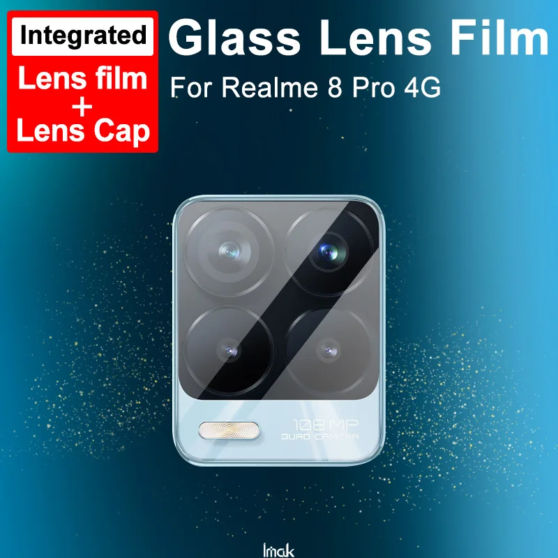 

For Realme 8 8Pro 4G Camera Lens Tempered Glass Protector Film IIMAK 2 in 1 HD Glass Wear Resistant Anti Fingerprint