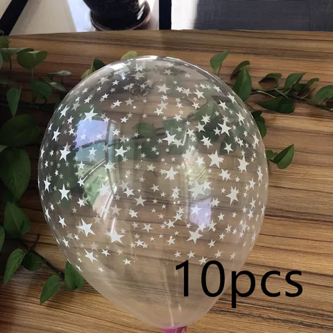 10 шт., 12 дюймов, латексные воздушные шары с принтом звезд, украшение на свадьбу, день рождения, вечеринку, волшебный пузырь, прозрачный шар, детские игрушки для душа