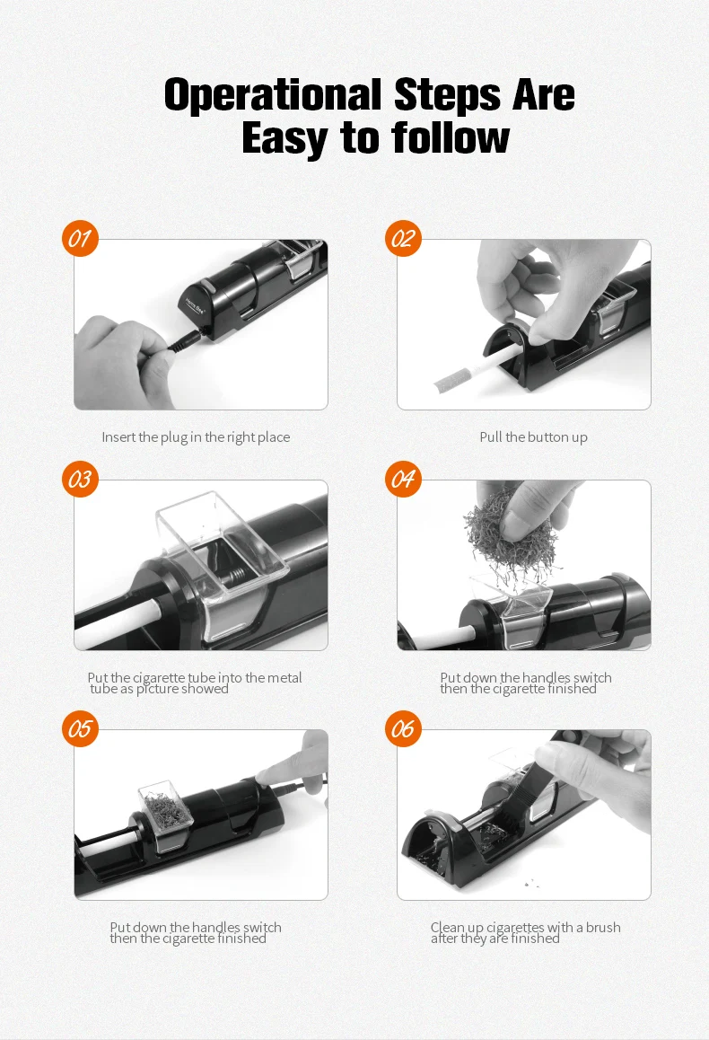 

Tanyte Christmas Gift 8MM New Mini Electric DIY Cigarette Making Machine Fitting Tobacco Electronic Filler Smoking Tool