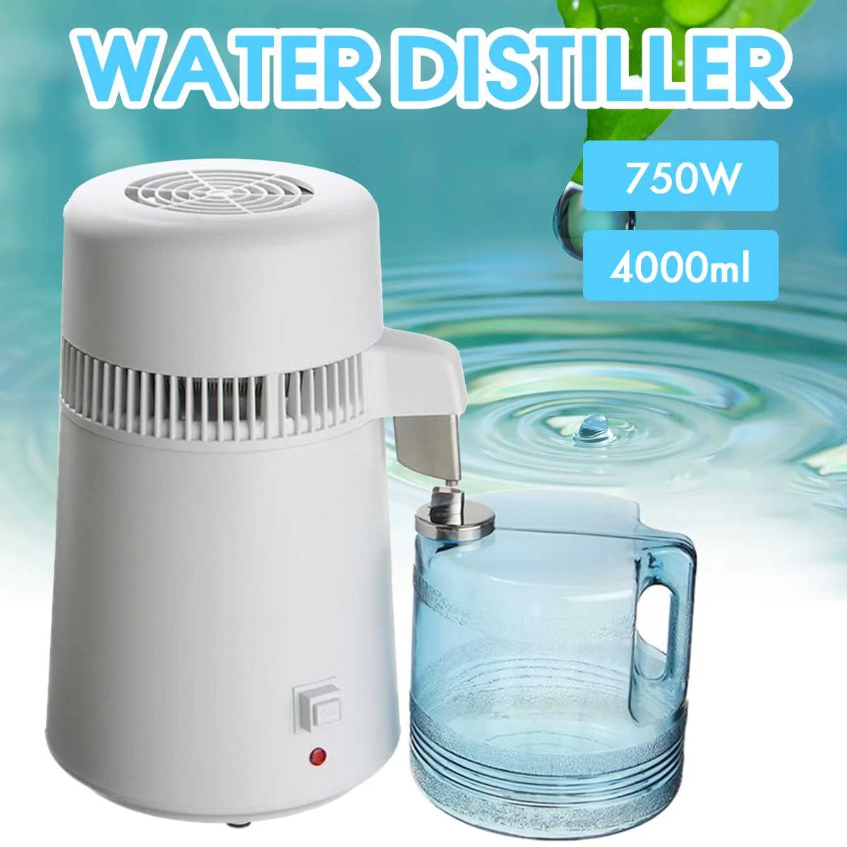 750W 4L чистый дистиллятор воды очиститель контейнер Нержавеющая сталь фильтр для