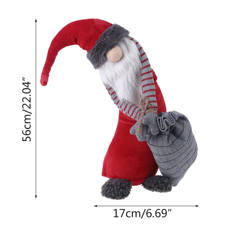 

A9LB Santa Claus with Bag Gnome Doll Ornaments Plush Crafts Cute Cartoon Dwarf Elf Christmas Home Decor Indoor Outdoor