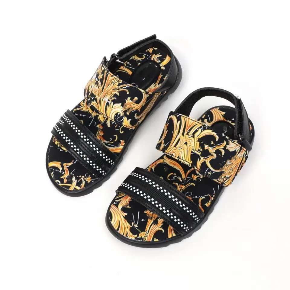 2021 новые сандалии для мальчиков и девочек обувь малышей золотые с перекрестными