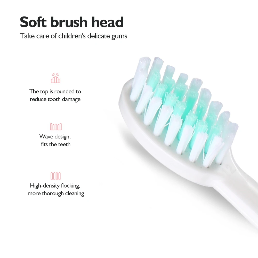Ultrasonic Electric Toothbrush Kids Tooth Brush USB Oral Hygiene Replacement Heads IPX6 For Children Teeth Cleaning Tool | Бытовая