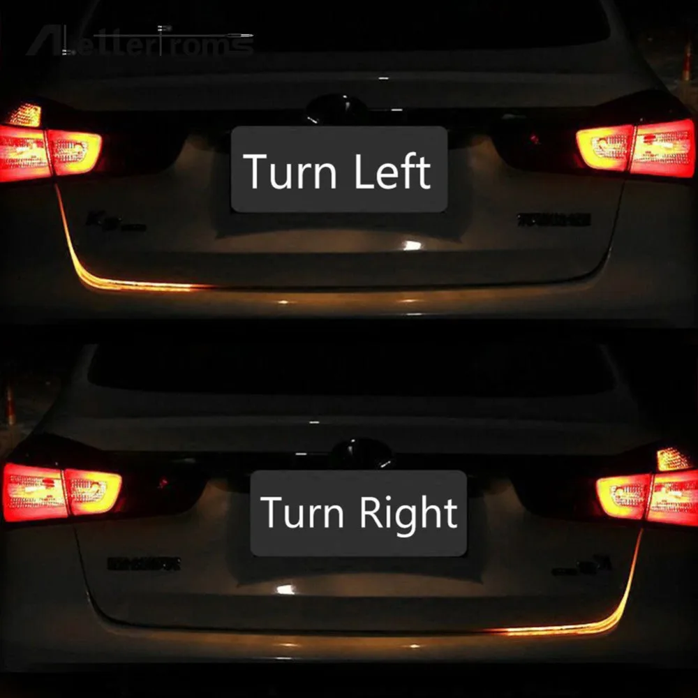 

Auto Car Tailgate Turning Signal Light Bar Colorful LED Strip Trunk Light Strips Multicolor Braking Lamp #280798